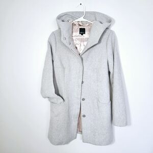 Light Gray Hooded Dress Coat